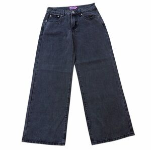 Edikted Black Wide Leg Denim Pants